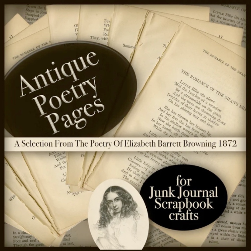 10 Antique Poetry Pages - The Poetry Of Elizabeth Barrett Browning 1872, Poems